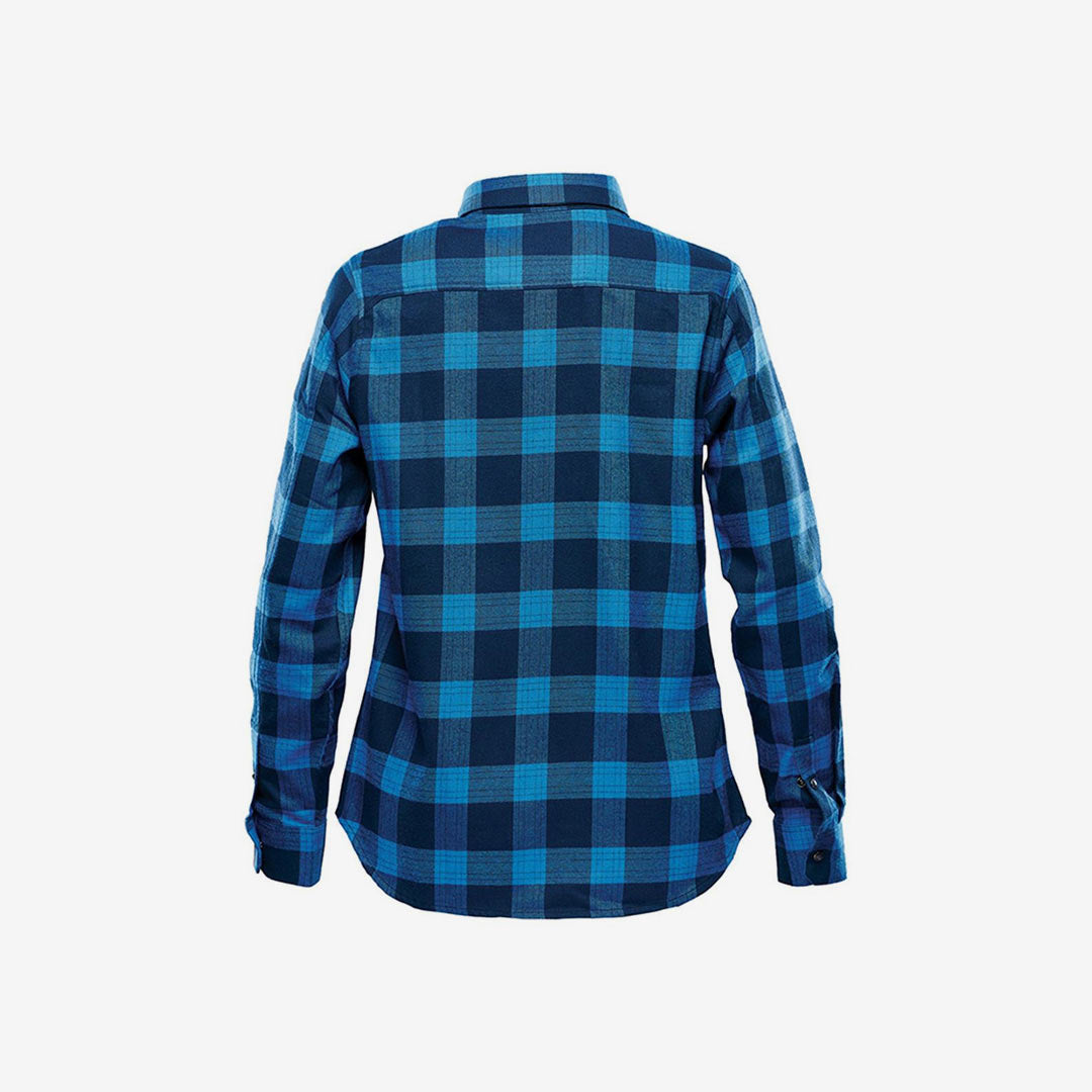 Stormtech Women's Logan Snap Front Flannel Shirt Royal Plaid - Back SFX-1W