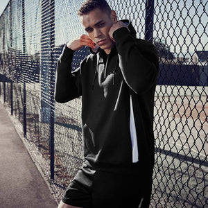 Man wearing Biz Collection Adults Renegade Hoodie in Black - SW710M