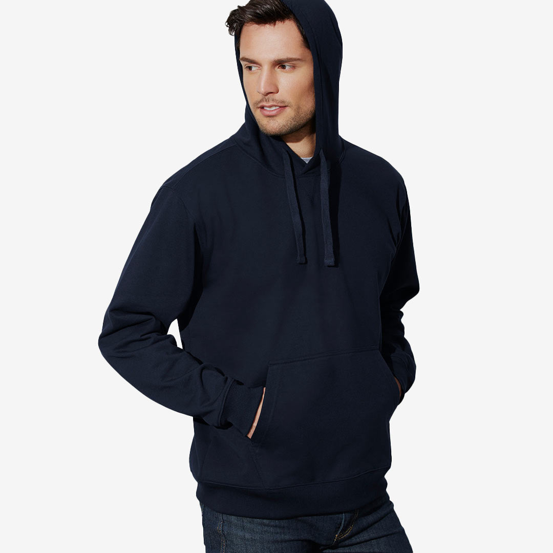 Man wearing Biz Collection Men's Crew Hoodie - SW760M
