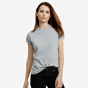 Woman wearing Biz Collection Ladies Ice Tee in Grey Marle - T10022