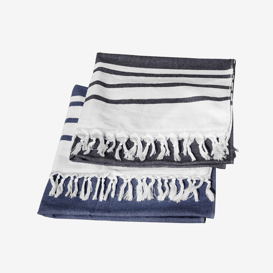 Nottage Trekk Turkish Beach Towel Navy and Black - TK1039