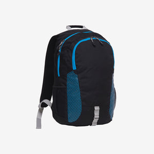 Gear for Life 27L Grommet Backpack in Black/Cyber Blue Right Angle - BGMB