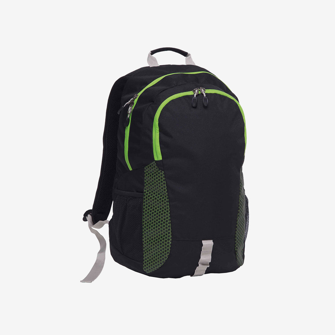 Gear for Life 27L Grommet Backpack in Black/Lime Right Angle - BGMB