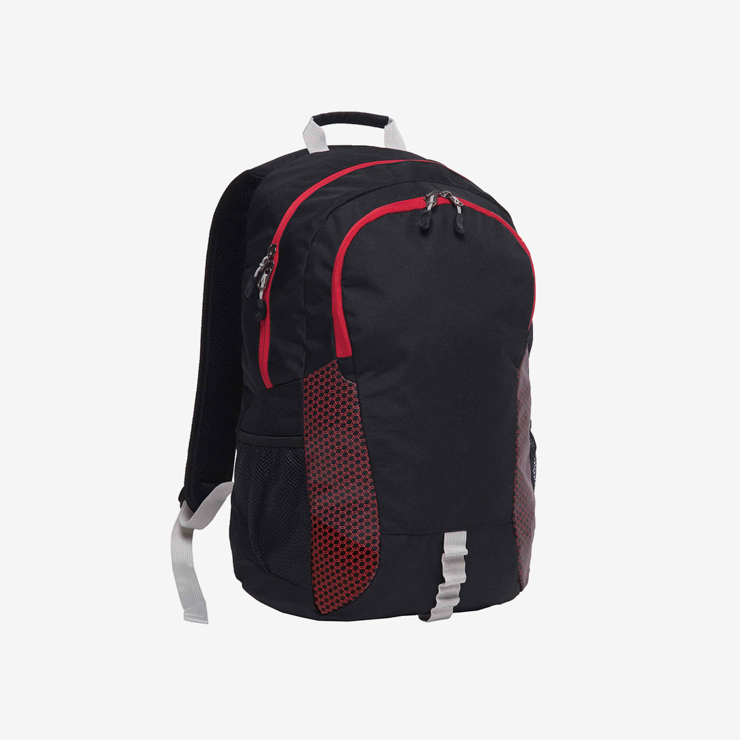 Gear for Life 27L Grommet Backpack in Black/Red Right Angle - BGMB
