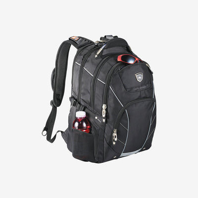 High Sierra Elite Fly-By 17" Computer Backpack in Black Side Angle  - HS1014