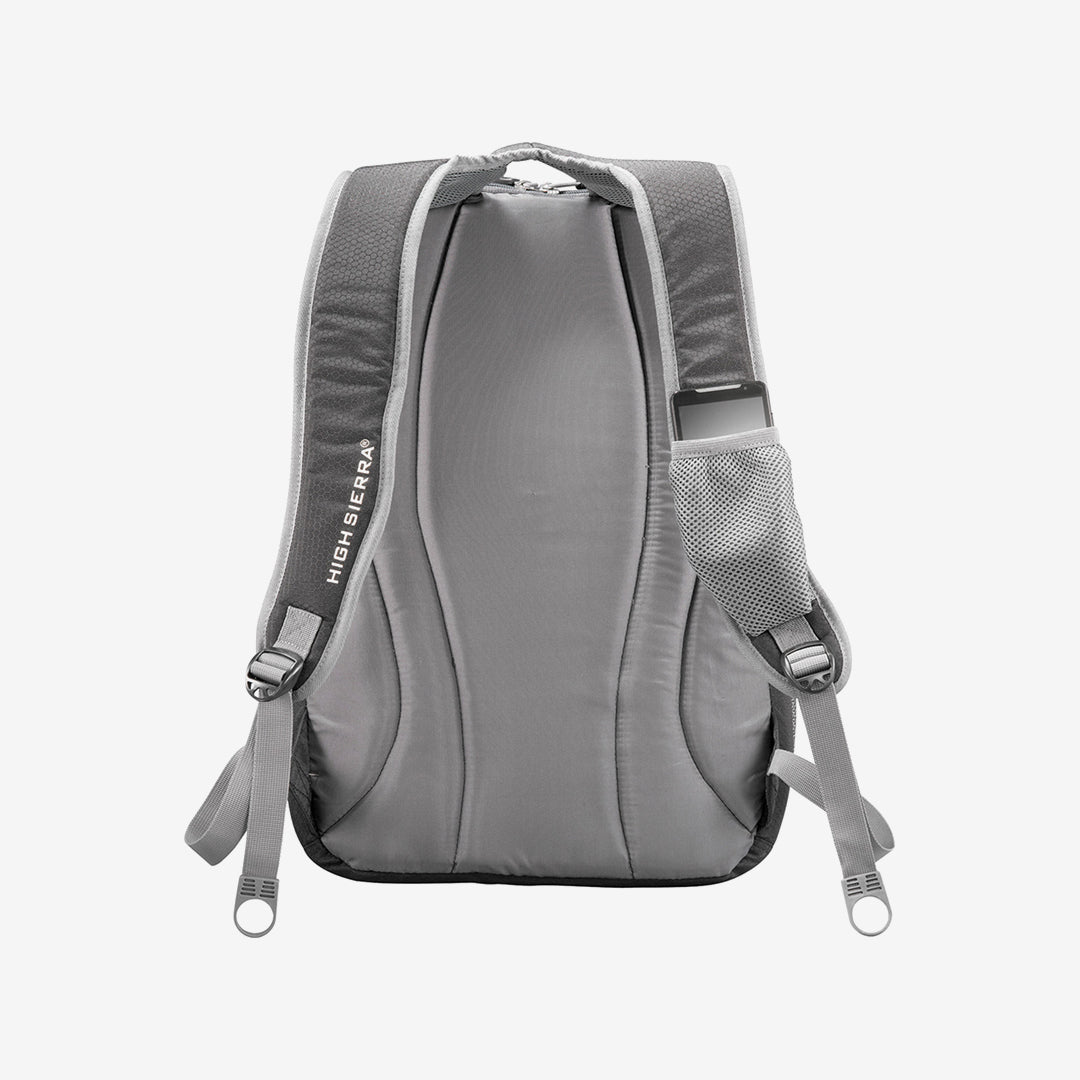High Sierra Overtime Fly-By 17 inch Compu-Backpack in Black Back Angle - HS1004