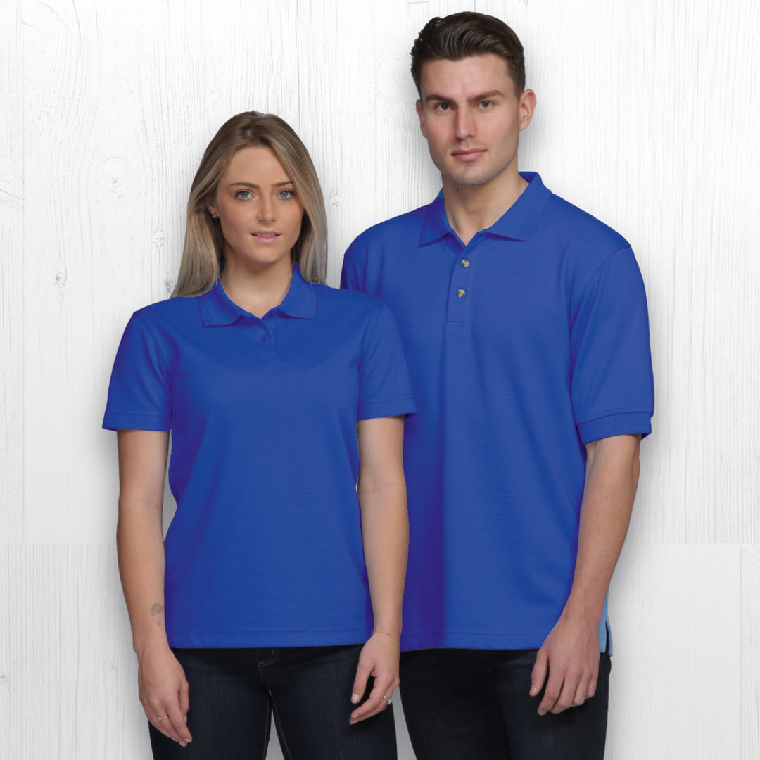 Man and woman wearing Gear for Life Women's Balmoral Jacquard Ottoman Polo - WJO