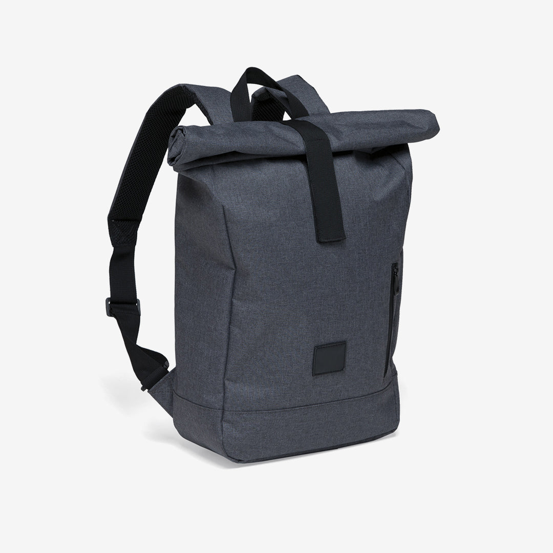 Gear for Life 15L Bounce Roll Top Backpack Grey Melange Roll Top Right Angle - SIBRTB
