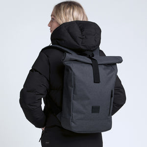 Woman wearing Gear for Life 15L Bounce Roll Top Backpack Grey Melange - SIBRTB